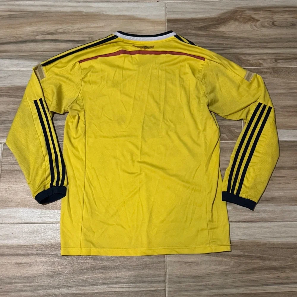 Adidas Colombia 2014 Home Soccer Jersey Long Sleeve Yellow G87445 Mens Small